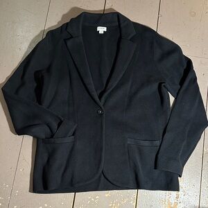 J. Crew Black Cotton Knit Blazer